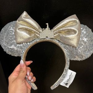 Silver Sequin Disney Ears